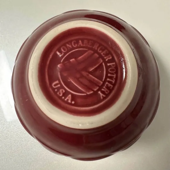 Longaberger Red Pottery Bowl - Picture 2 of 4